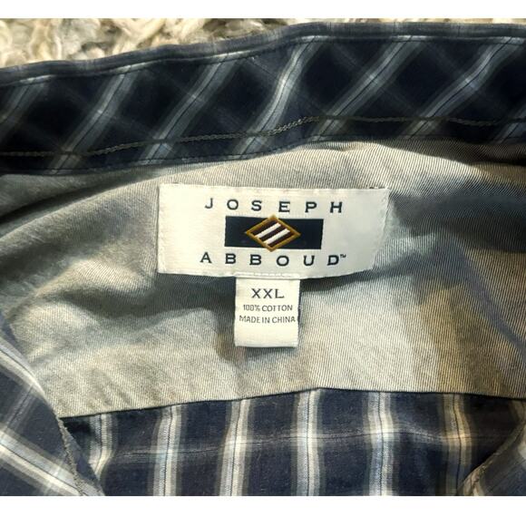 Joseph Abboud Blue Checkered Button-Down Mens Size XXL - Picture 2 of 5